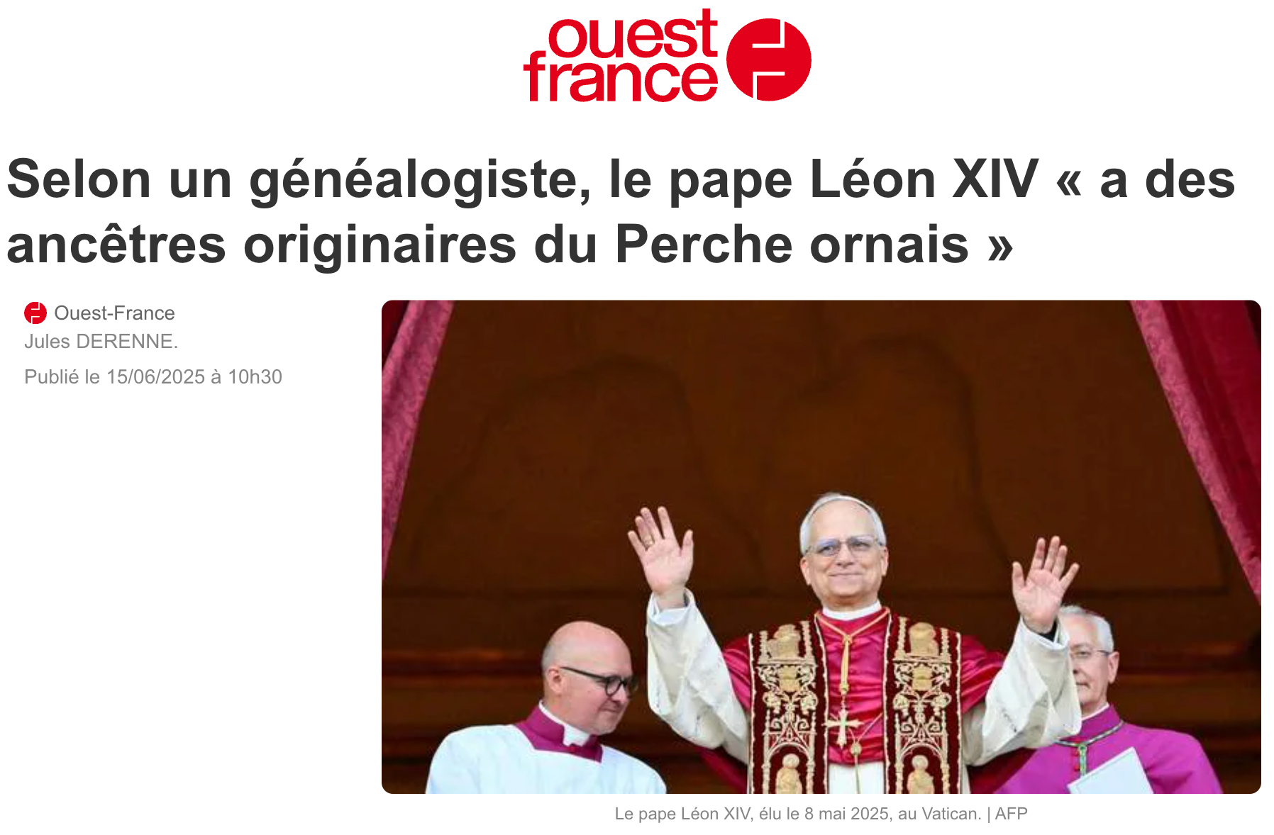 Article publié le 15 juin 2025 dans Ouest-France