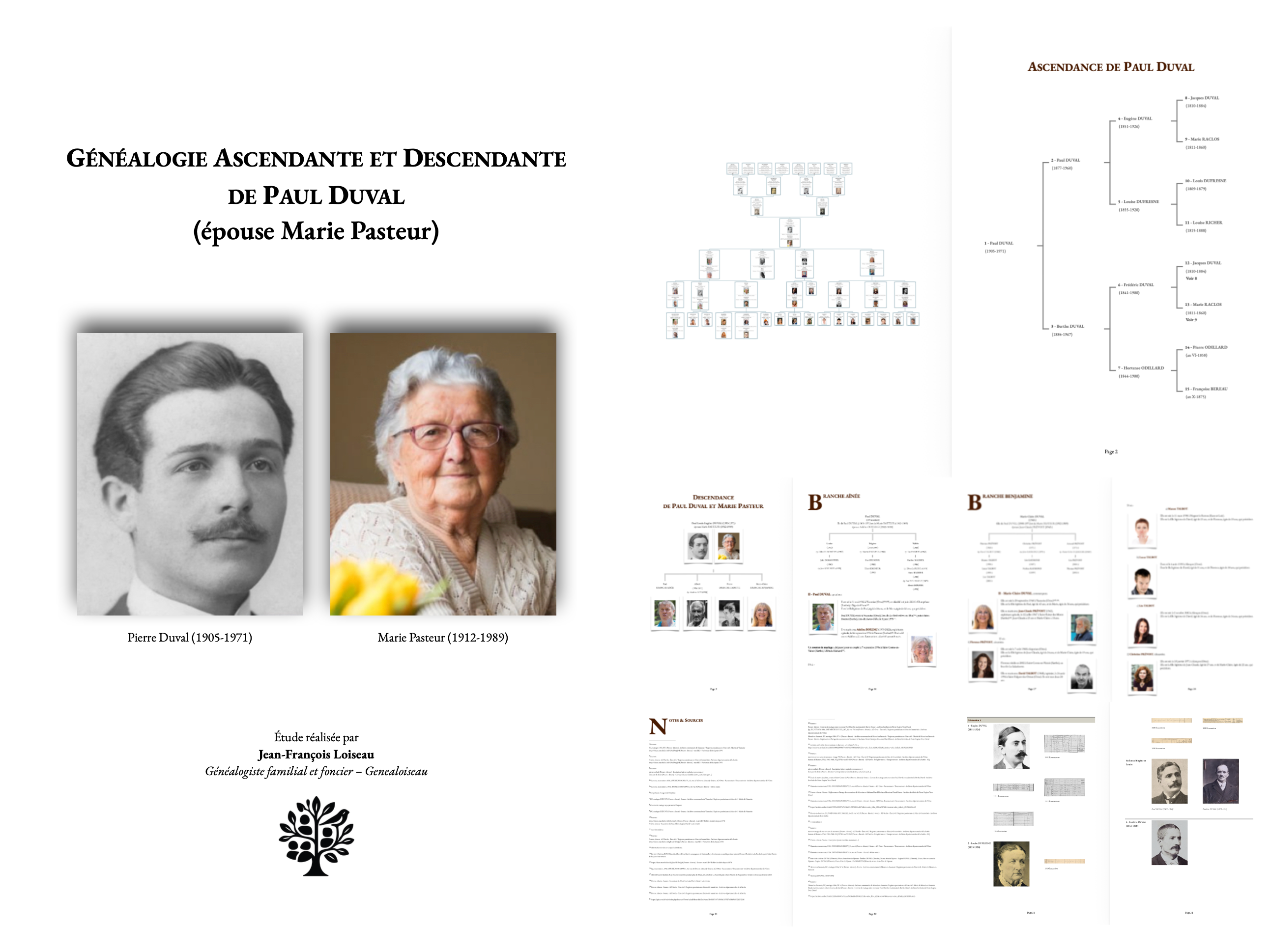 Rapport PDF de recherche généalogique complète